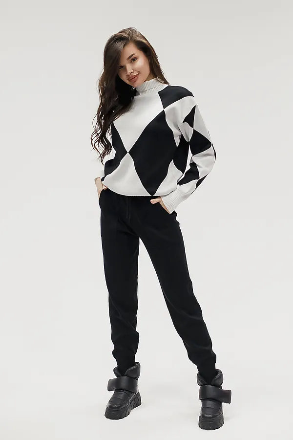 Костюм с брюками Вязаный с брюками НАТАЛИ, черный - фото 2