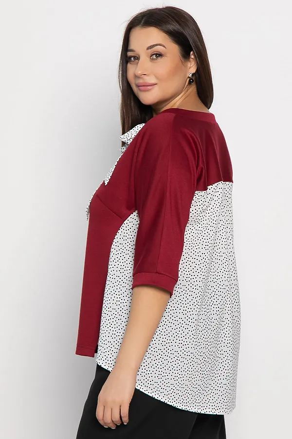Блуза Федерика LADY TAIGA, бордово-белая - фото 2
