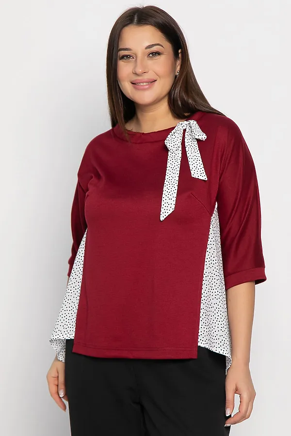 Блуза Федерика LADY TAIGA, бордово-белая - фото 2