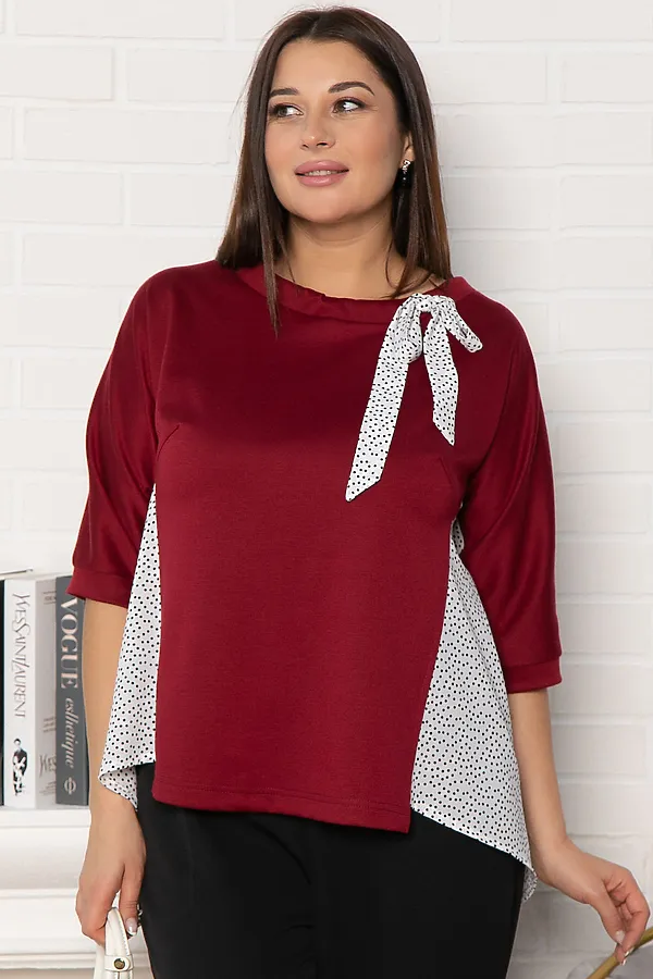 Блуза Федерика LADY TAIGA, бордово-белая - фото 2