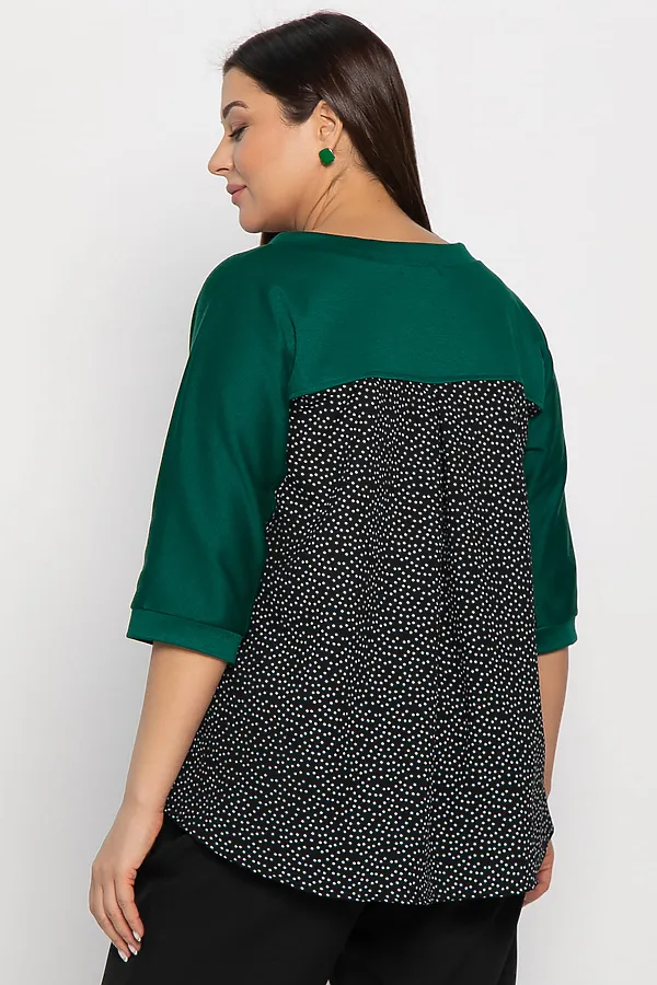 Блуза Федерика LADY TAIGA, изумрудно-черная - фото 2