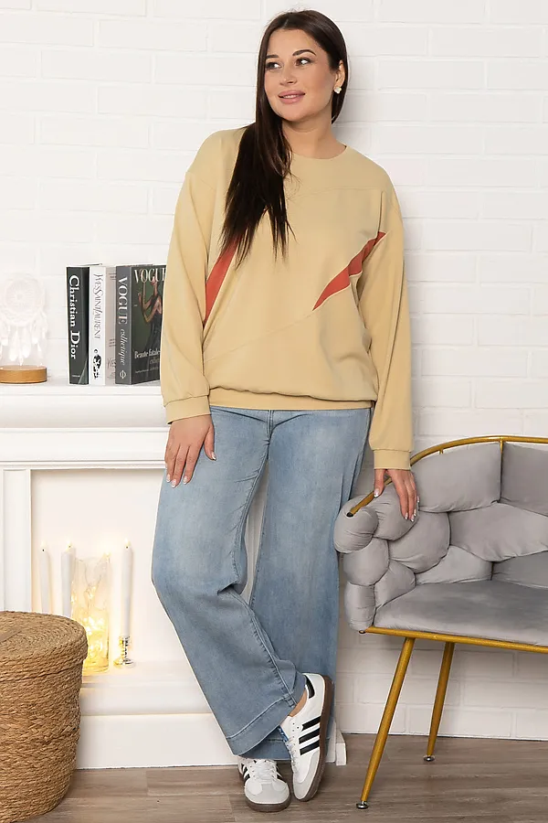 Свитшот Ритм города LADY TAIGA, бежевый - фото 2