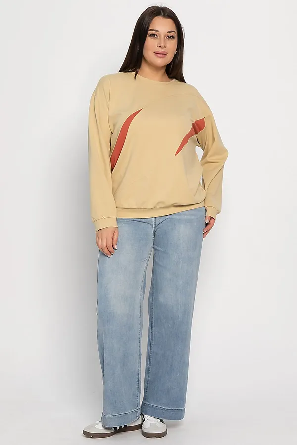 Свитшот Ритм города LADY TAIGA, бежевый - фото 2