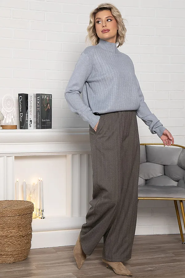 Брюки прямые Лиора LADY TAIGA, коричневые - фото 2