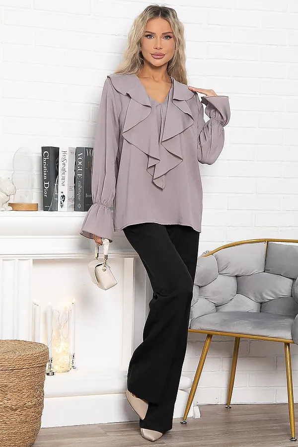   Блуза шифоновая Вэнси LADY TAIGA, бежевая - фото 2