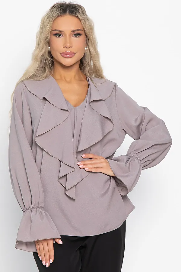   Блуза шифоновая Вэнси LADY TAIGA, бежевая - фото 2