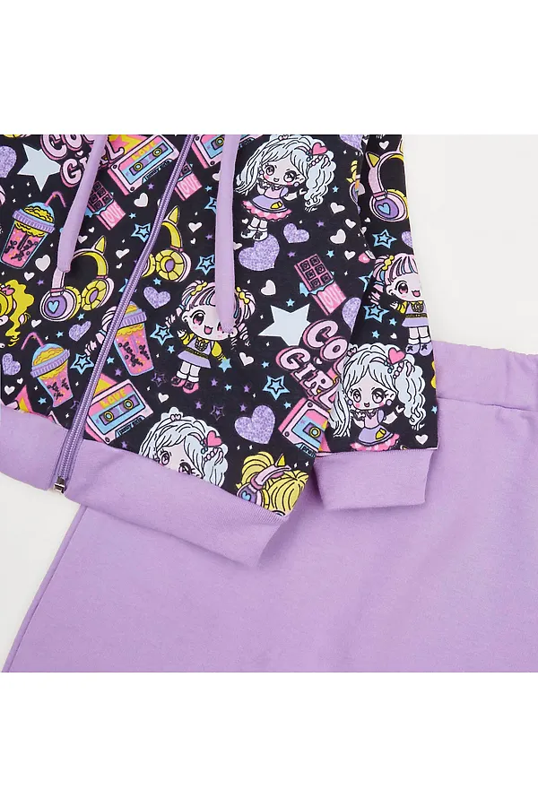 Костюм футер 2х нитка начёс YOULALA, лиловый - фото 2