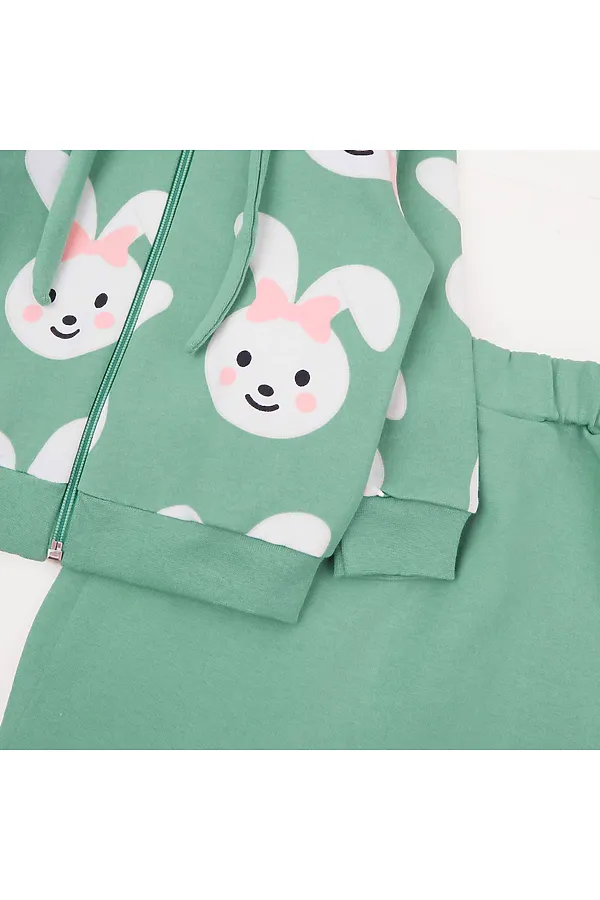 Костюм футер 2х нитка начёс YOULALA, зеленый - фото 2