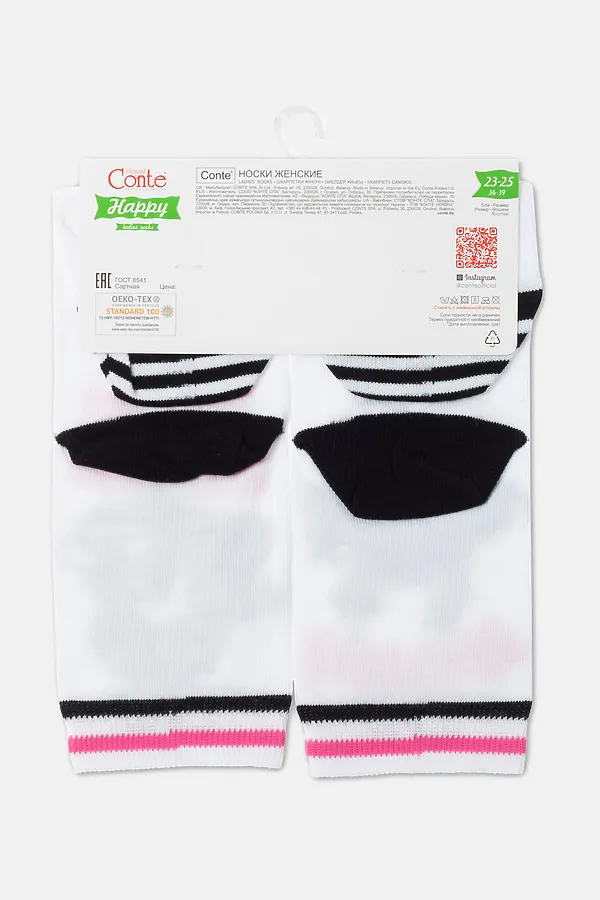 CONTE Хлопковые носки HAPPY c рисунками "cat & surprise" CONTE ELEGANT, white - фото 2