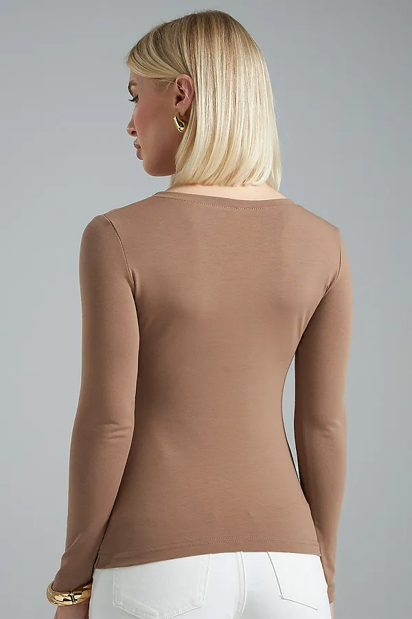 Лонгслив повседневный skims НАТАЛИ, мокко - фото 2