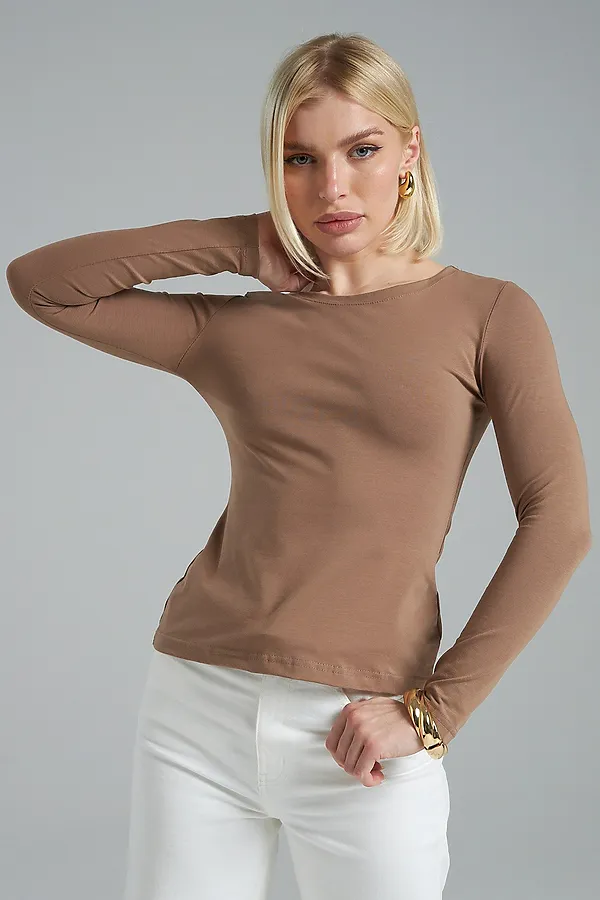 Лонгслив повседневный skims НАТАЛИ, мокко - фото 2