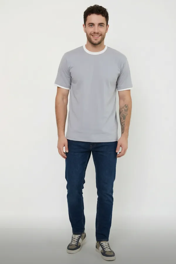 Футболка 14481 НАТАЛИ, серый+белый - фото 2