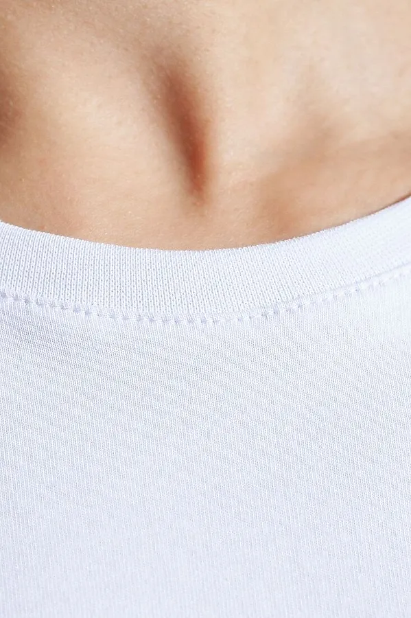 Свободная футболка с принтом из премиального хлопка с эластаном VILATTE, белый_care - фото 2