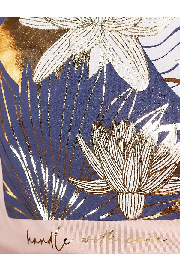 Свободная футболка с принтом из премиального хлопка с эластаном VILATTE, пудра_care - фото 2