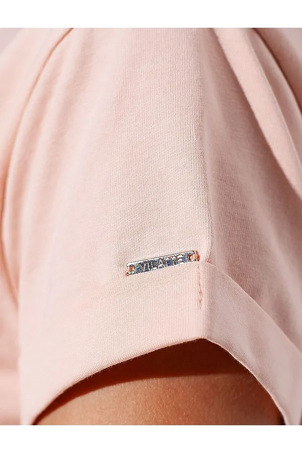 Свободная футболка с принтом из премиального хлопка с эластаном VILATTE, пудра_care - фото 2