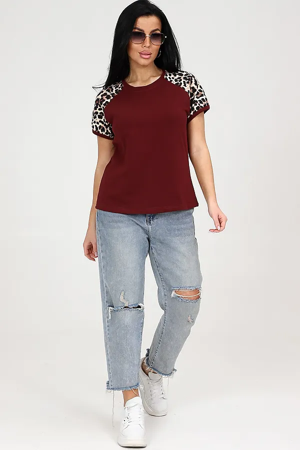 Футболка нарядная лео НАТАЛИ, бордовый - фото 2