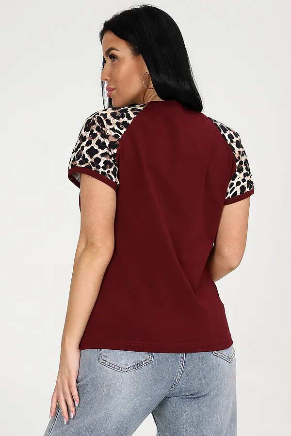 Футболка нарядная лео НАТАЛИ, бордовый - фото 2