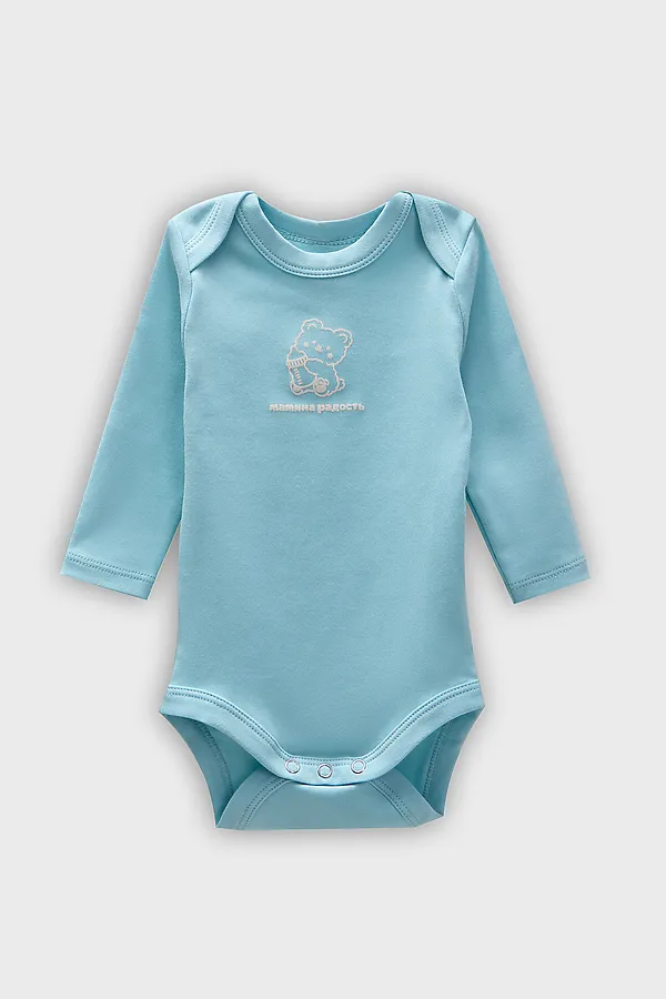 Боди детское (2шт.) MARK FORMELLE, сланец +пыльная бирюза +печать - фото 2