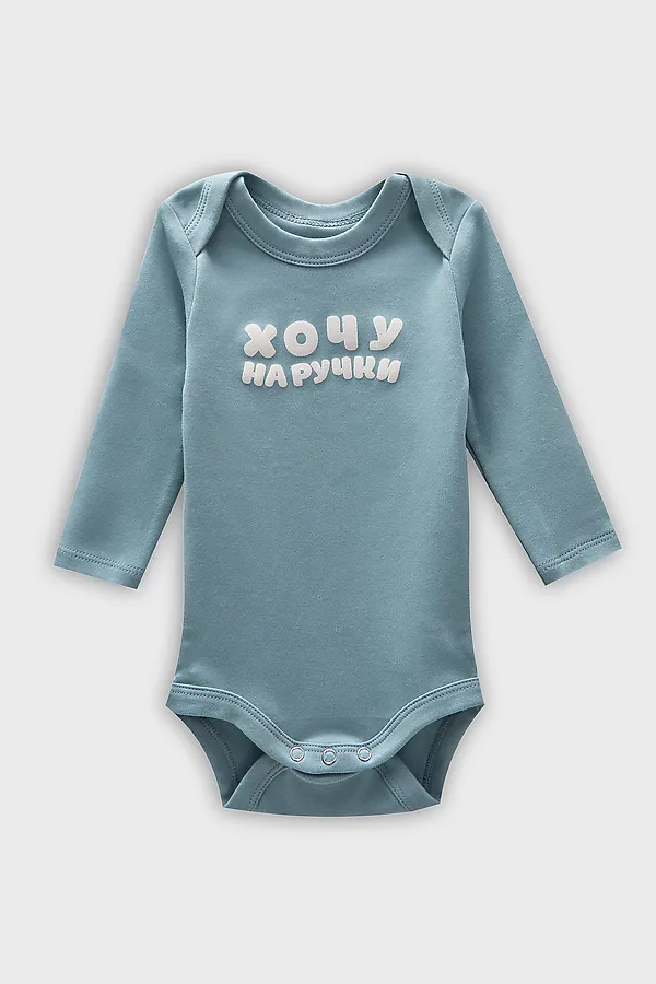 Боди детское (2шт.) MARK FORMELLE, сланец +пыльная бирюза +печать - фото 2