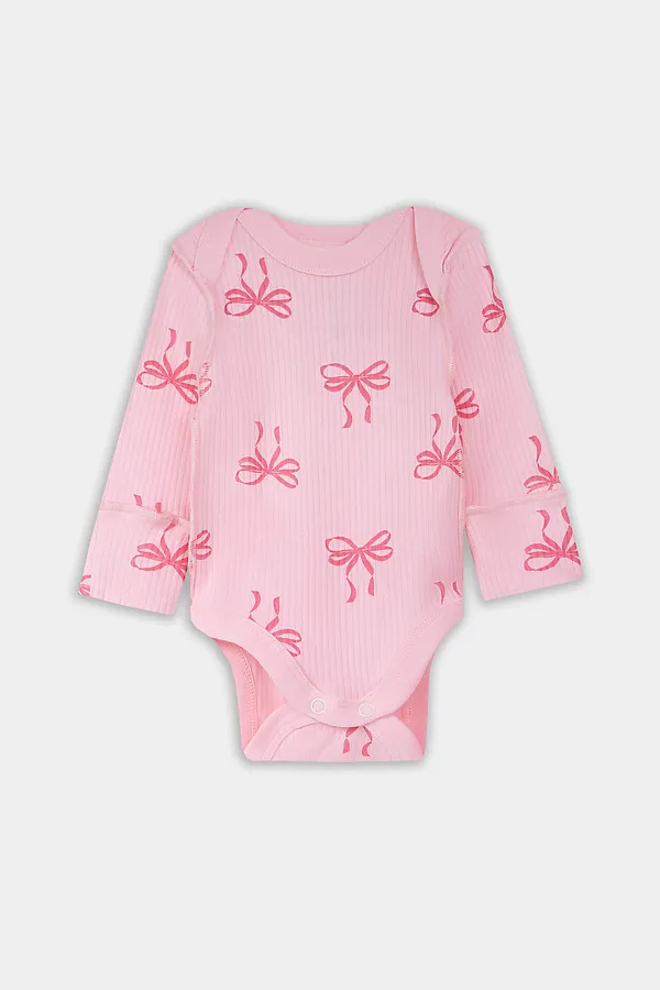 Боди детское (2шт.) MARK FORMELLE, сердечки на молочном +бантики на розовой сказке - фото 2