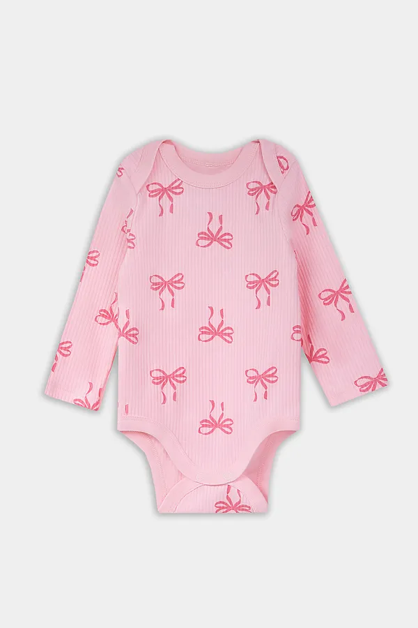 Боди детское (2шт.) MARK FORMELLE, сердечки на молочном +бантики на розовой сказке - фото 2