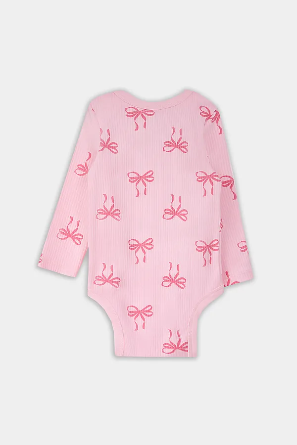 Боди детское (2шт.) MARK FORMELLE, сердечки на молочном +бантики на розовой сказке - фото 2