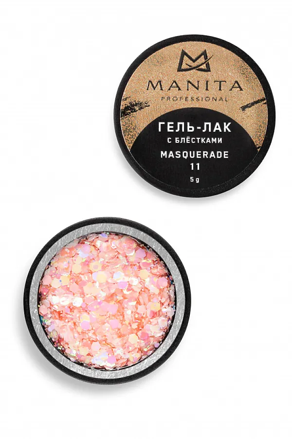 Manita Professional Гель-лак для ногтей с блёстками / Masquerade №11, 5 г KRISTALLER, - - фото 2