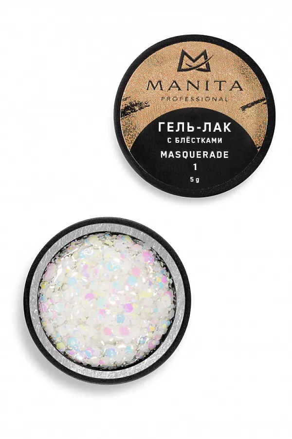 Manita Professional Гель-лак для ногтей с блёстками / Masquerade №01, 5 г KRISTALLER, - - фото 2