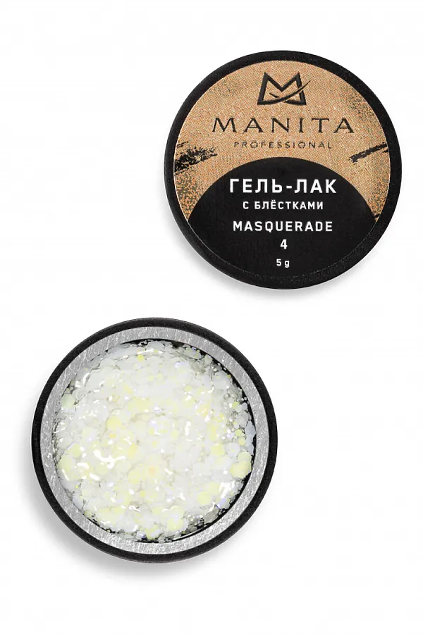 Manita Professional Гель-лак для ногтей с блёстками / Masquerade №04, 5 г KRISTALLER, - - фото 2