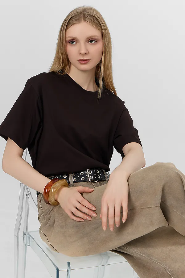 Футболка женская MARK FORMELLE, горький шоколад - фото 2