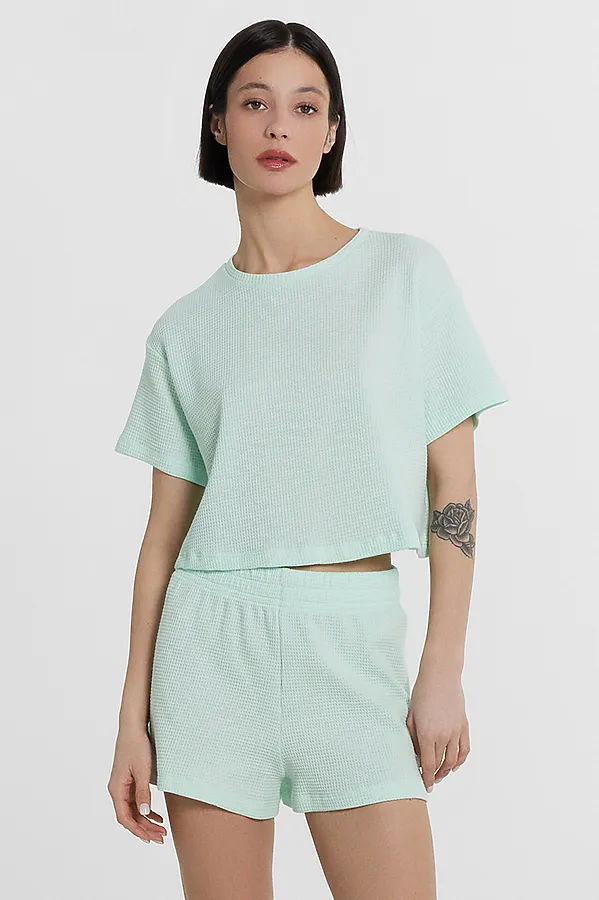 Комплект женский (футболка, шорты) MARK FORMELLE, светлая мята - фото 2