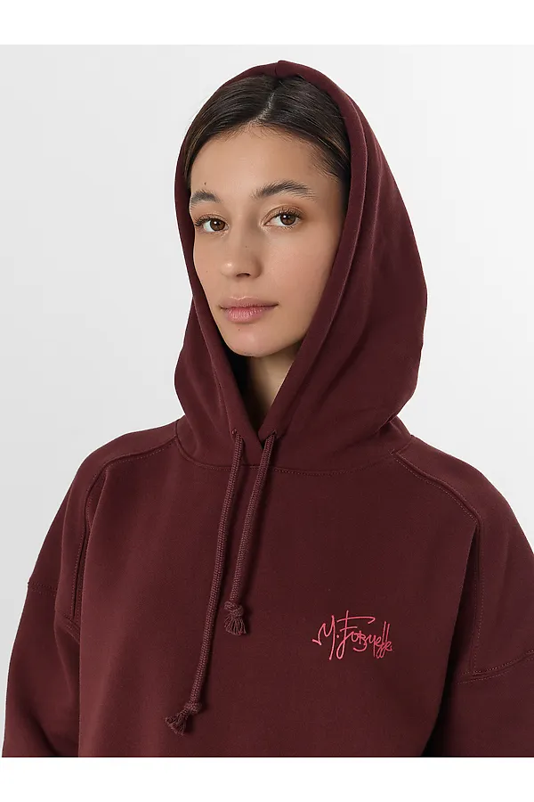 Худи женское MARK FORMELLE, ромовый изюм +печать - фото 2