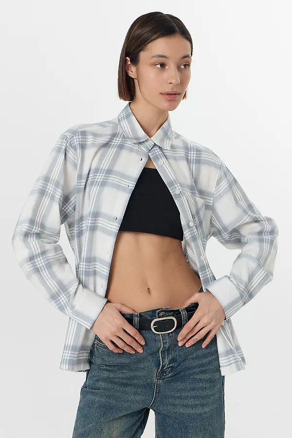 Рубашка женская MARK FORMELLE, серая клетка - фото 2