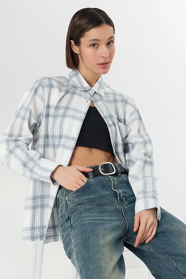Рубашка женская MARK FORMELLE, серая клетка - фото 2