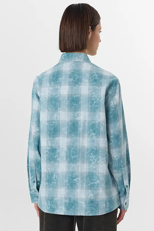 Рубашка женская MARK FORMELLE, синяя клетка - фото 2