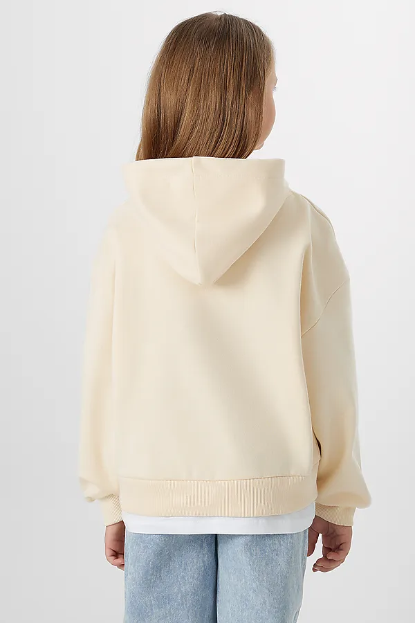 Худи для девочек MARK FORMELLE, пломбир +печать - фото 2