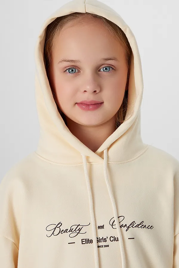 Худи для девочек MARK FORMELLE, пломбир +печать - фото 2