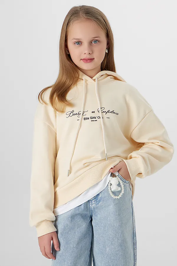 Худи для девочек MARK FORMELLE, пломбир +печать - фото 2