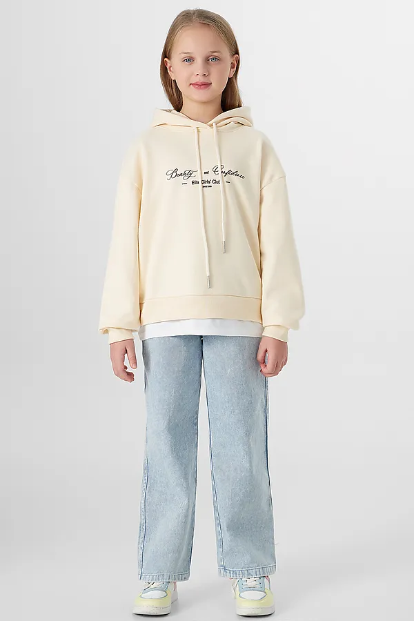 Худи для девочек MARK FORMELLE, пломбир +печать - фото 2