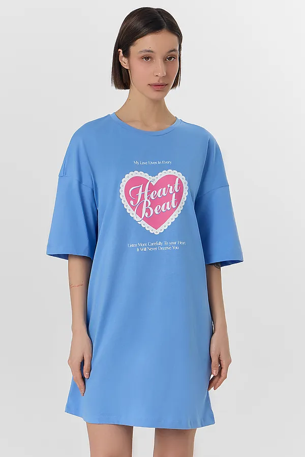 Туника женская MARK FORMELLE, сине -голубой +печать - фото 2