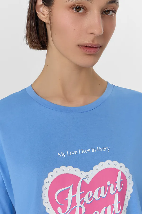 Туника женская MARK FORMELLE, сине -голубой +печать - фото 2