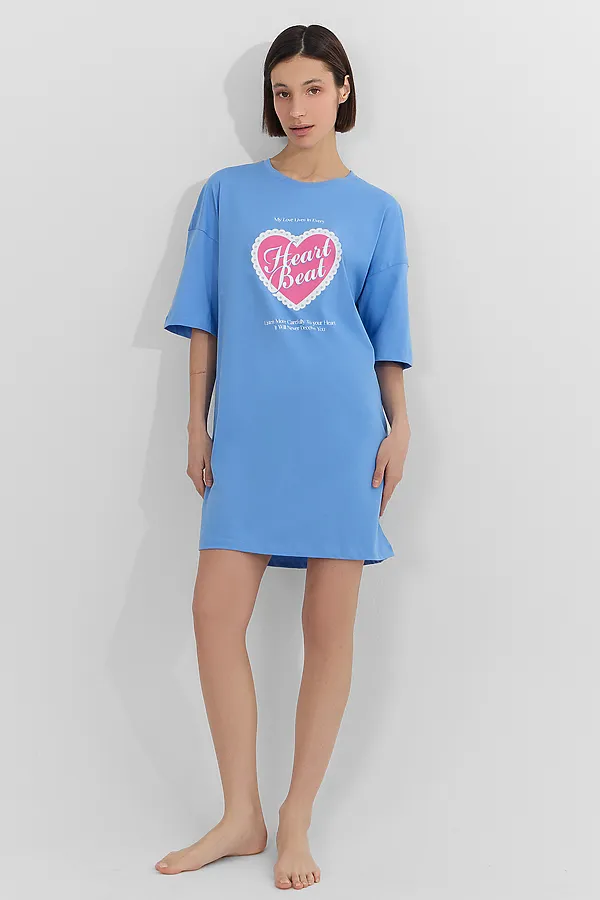 Туника женская MARK FORMELLE, сине -голубой +печать - фото 2