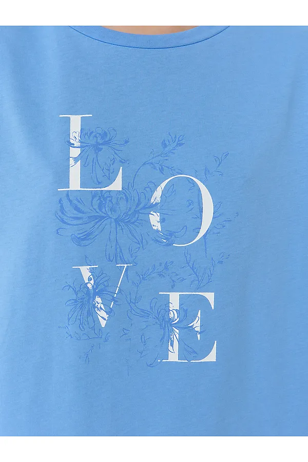 Комплект женский (футболка, бриджи) MARK FORMELLE, сине -голубой +узор на голубом - фото 2