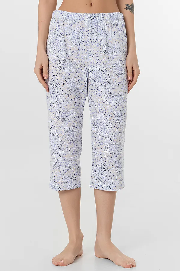 Комплект женский (футболка, бриджи) MARK FORMELLE, сине -голубой +узор на голубом - фото 2