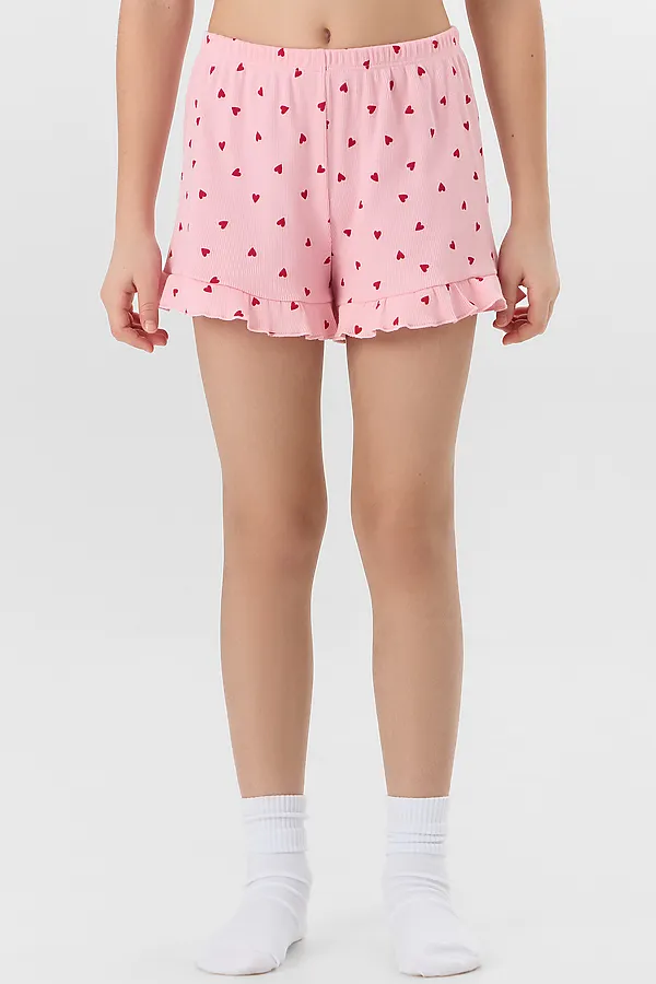Комплект для девочек (футболка, шорты) MARK FORMELLE, сердечки на розовом - фото 2