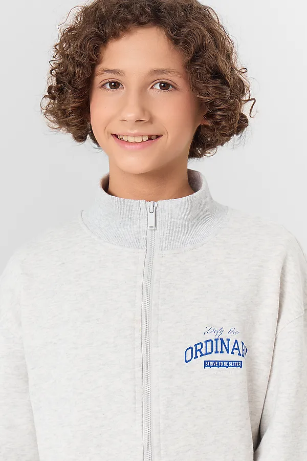 Толстовка для мальчиков MARK FORMELLE, серый меланж 4306-а +печать2 - фото 2