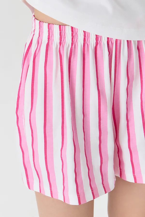 Комплект для девочек (футболка, шорты) MARK FORMELLE, белый +розовая полоска - фото 2