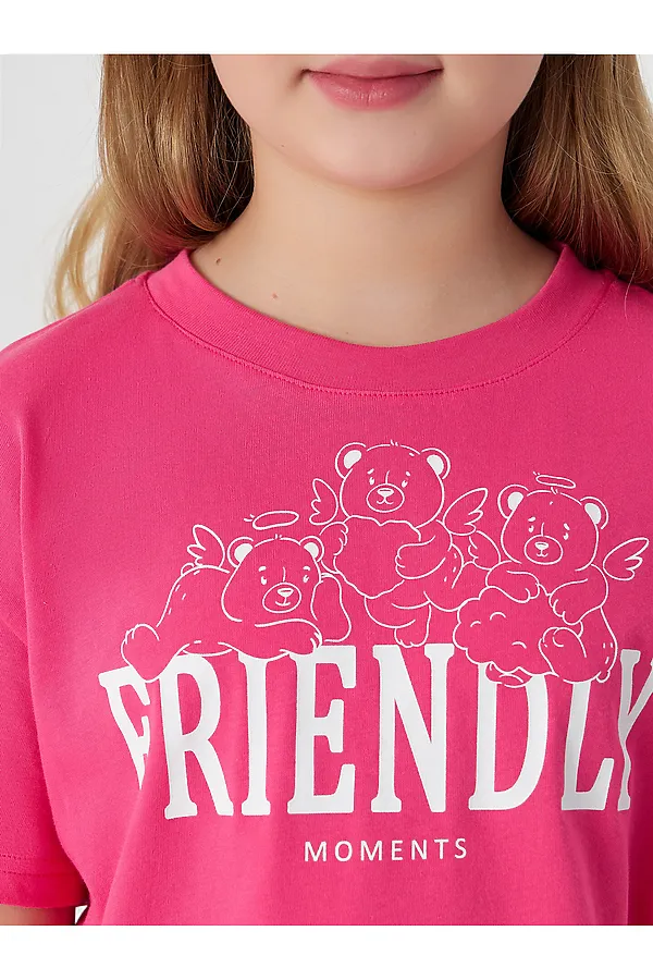 Комплект для девочек (футболка, шорты) MARK FORMELLE, розовый +медвежата на розовом саше - фото 2