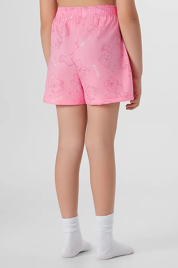 Комплект для девочек (футболка, шорты) MARK FORMELLE, розовый +медвежата на розовом саше - фото 2