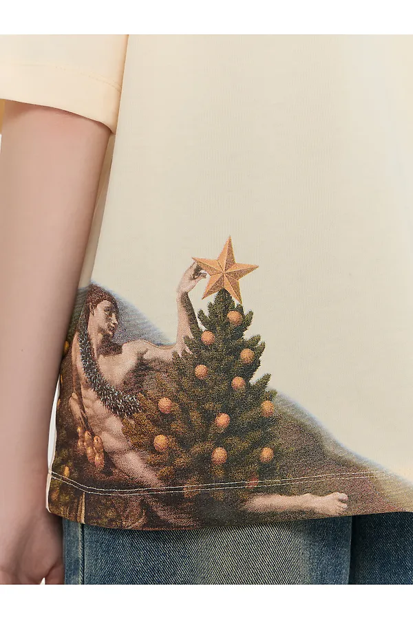 Футболка женская MARK FORMELLE, сливочное масло +печать - фото 2